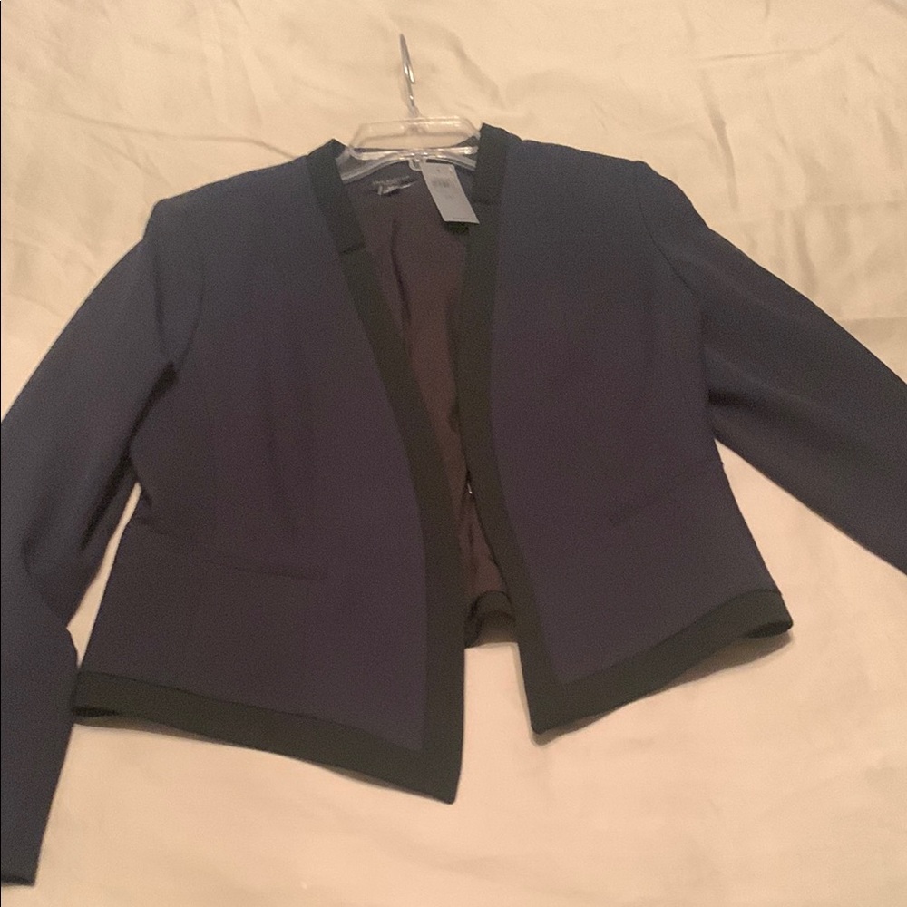 Ann Taylor Blue Blazer Sharp Tailored Suit Jacket